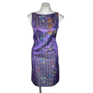 Christian Lacroix Bazar 90s Purple Brocade Sheath Dress